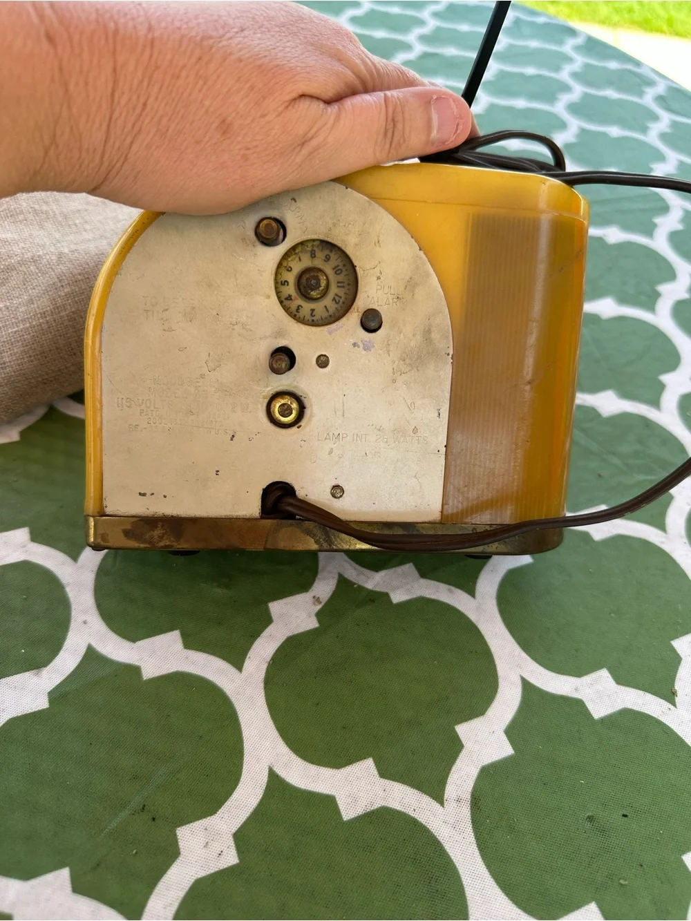 Yellow Retro Table Clock - Midcentury Style